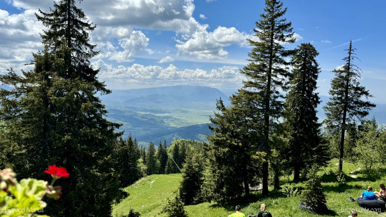Vedere spre Piatra Craiului de la Cabana Postavaru.